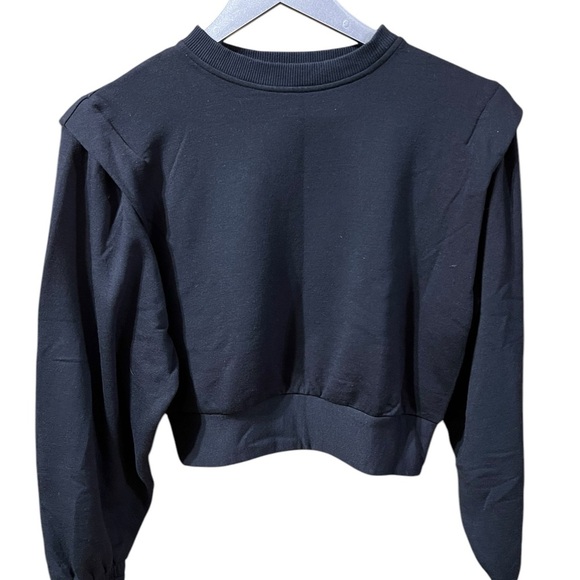 Calia by Carrie Underwood Black Cropped Crew Neck Sweatshirt, Size XS - Picture 2 of 5